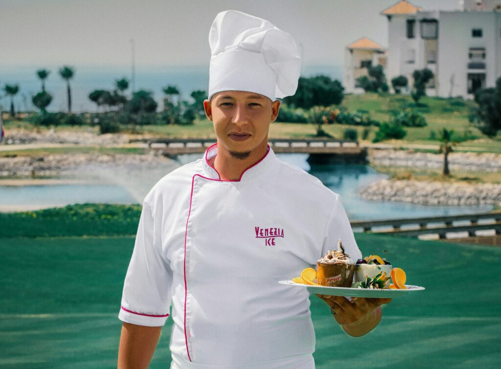 chef are making food in hand